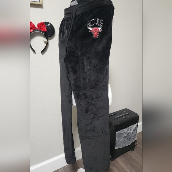 Black Velour Drawstring Pants - Picture 2 of 7